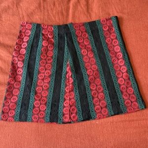 GREEN AND RED SKIRT